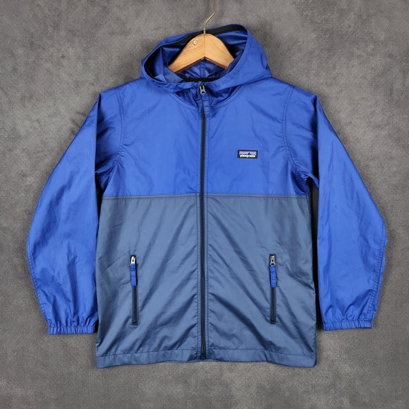 Patagonia Other - Patagonia Jacket Boys Medium Blue Light Variable Hoody Windbreaker Full Zip